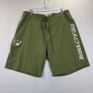 Realtree Swim Trunks APG Men's 38 Green/Camo Board Shorts Cargo Pocket